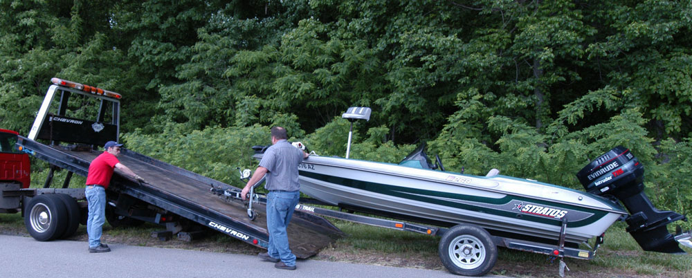 Boat Rescue Flatbed Towing!